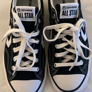 Converse Black Sneakers with Canvas Upper and Rubber Toe Cap